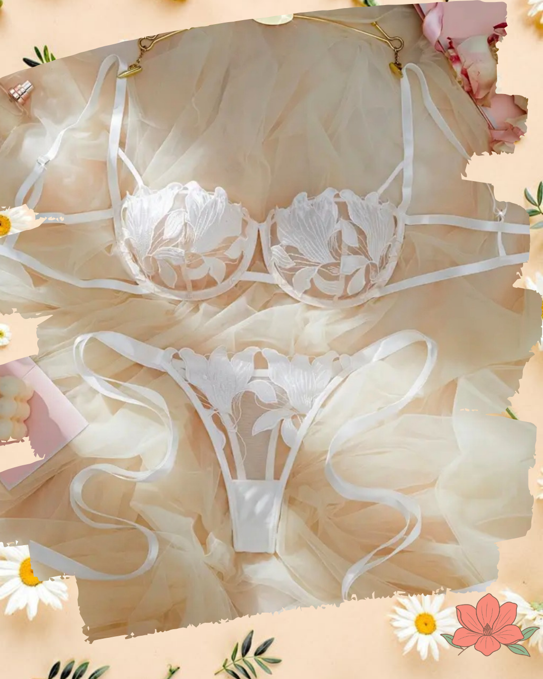 Set de Lencería Sexy - Encaje blanco